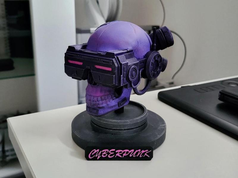 Cyberpunk Style Skull (Display)