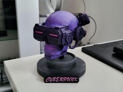 Cyberpunk Style Skull (Display)