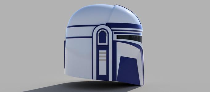 The Admiral: Custom made Mandalorian Helmet STL File (3D Print File)