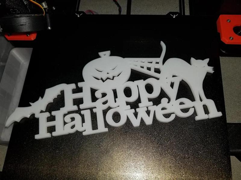Halloween sign – print bed texture facing viewer