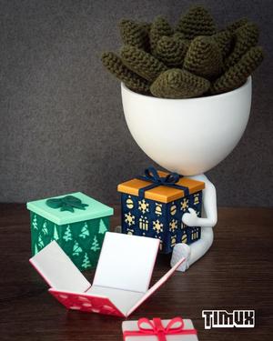 ROBERT PLANT WITH A CHRISTMAS GIFT BOX