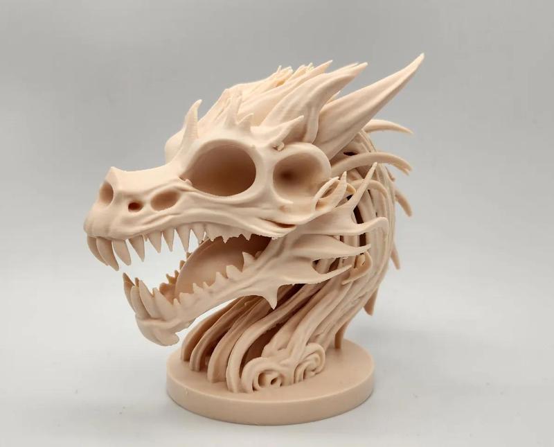 Skeletal Dragon Bust Sculpture 2
