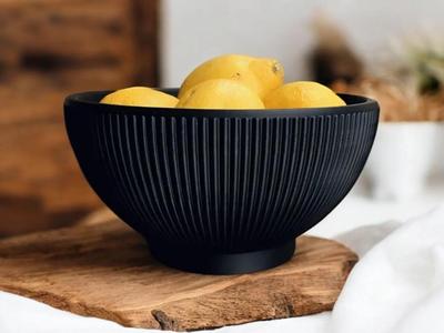 Ribbed Designer Bowl “Lemony Beauty”