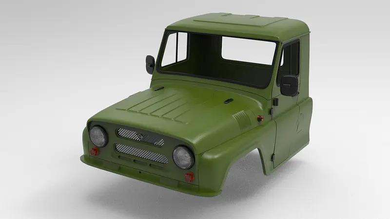 УАЗ Кабина UAZ Cabine STL files, Body for RC chassis