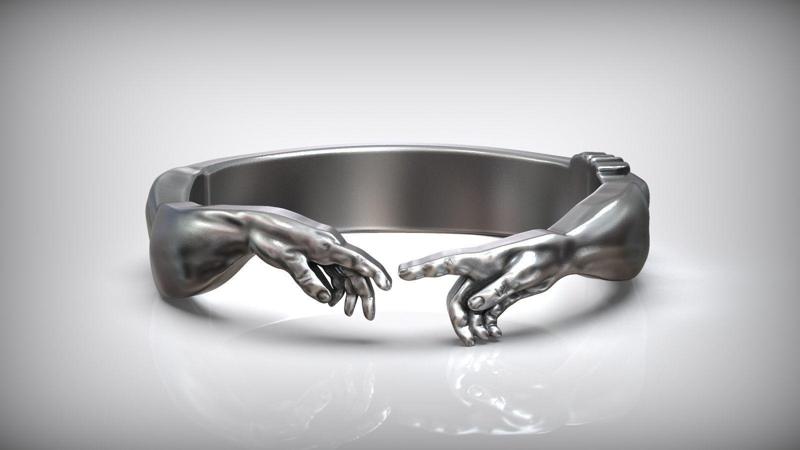 Book Of Genesis Creation Of Adam Adjustable Sized Ring