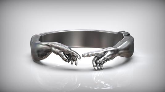 Book Of Genesis Creation Of Adam Adjustable Sized Ring