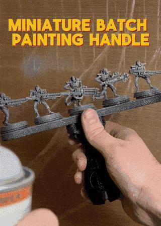 Miniature Batch Painting Handle / Magnetized Base / Gridfinity / Wargame / “The Pile of Shame Slayer”