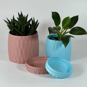Modern Planter Flower Pot with Drip Tray in 2 Sizes