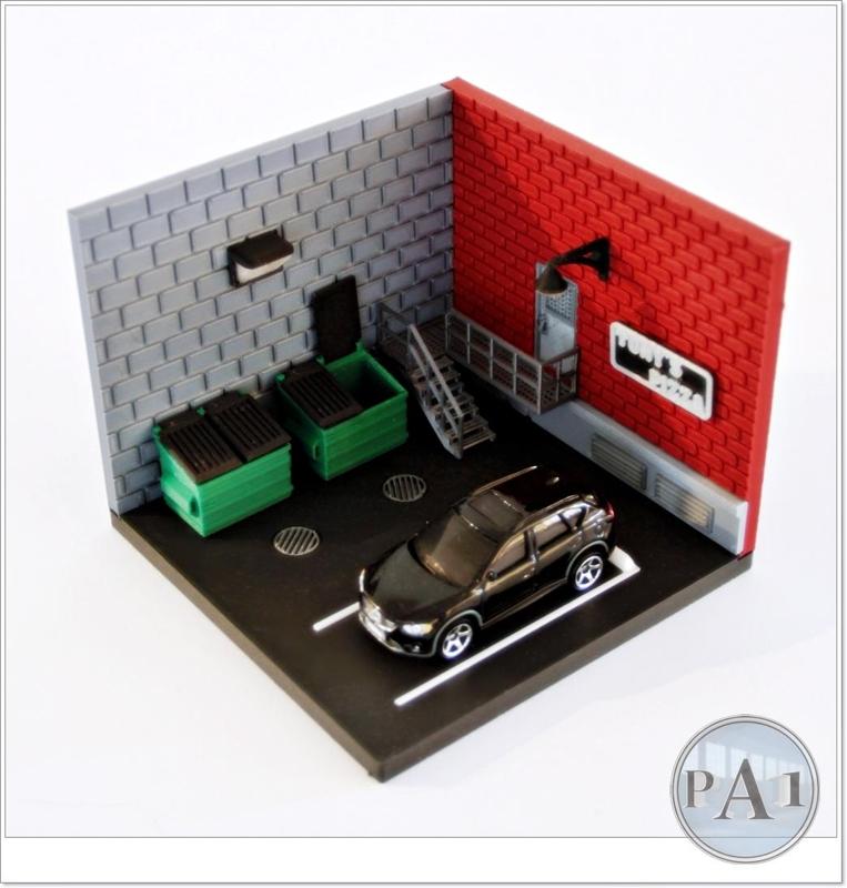 MINI GARAGE DIORAMA FOR 1/64 SCALE DIECASTS – TONY’S BACK ALLEY