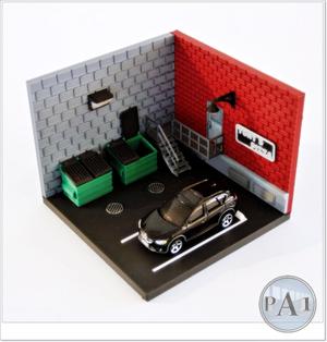 MINI GARAGE DIORAMA FOR 1/64 SCALE DIECASTS – TONY’S BACK ALLEY
