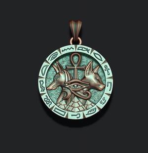 Anubis Bastet pendant