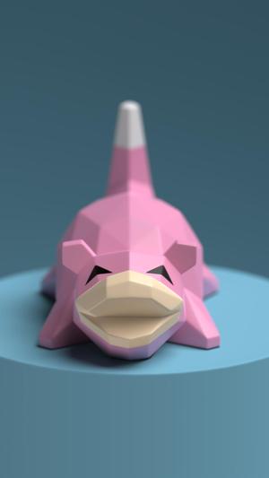 Low-poly Slowpoke – Piggy bank & Keyboard clicker included
