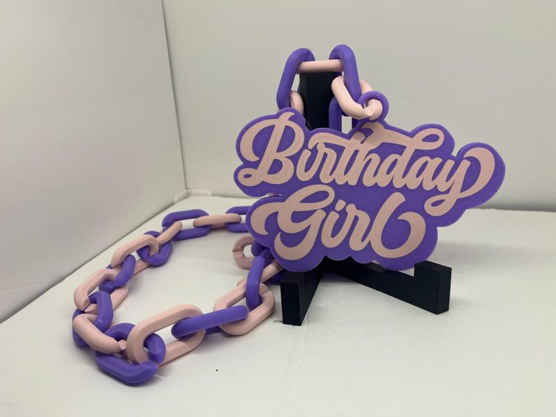 Happy Birthday Girl Chain Necklace