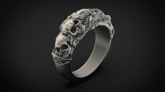 Skull and tentacle ring STL 3d model for 3d printing