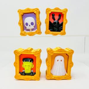 Halloween Fidget Clicker – Portraits of Retro Ghost, Mothman, Frankenstein, Skeleton in a frame