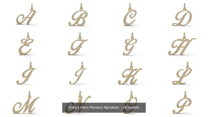 Initial Letters Pendant Alphabets  3D Model Collection