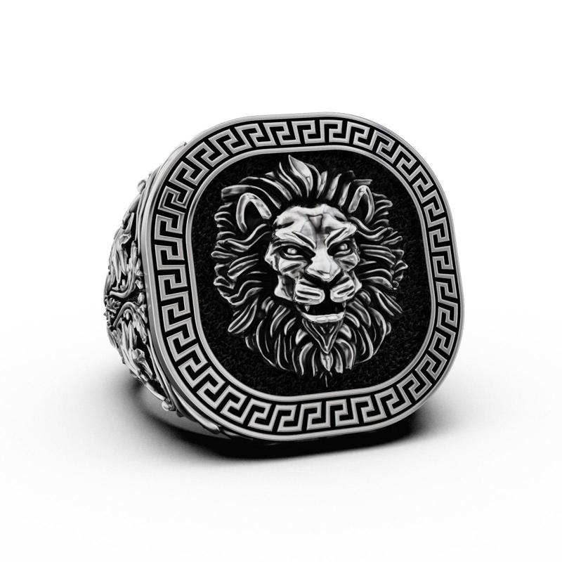 Lion ring Greek ornament