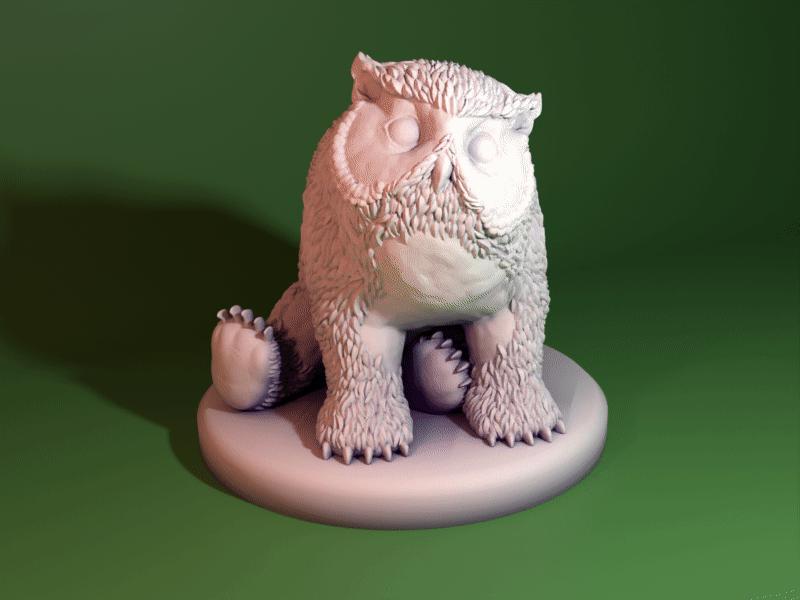 Owlbear Cub DnD Miniature