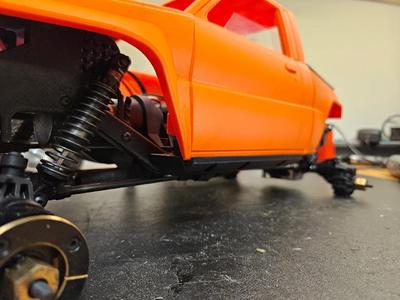 Traxxas TRX4 sliders with bodymount and parts for pinched toyota crawler body