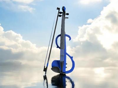 Highly Detailed Electric Violin & Bow
