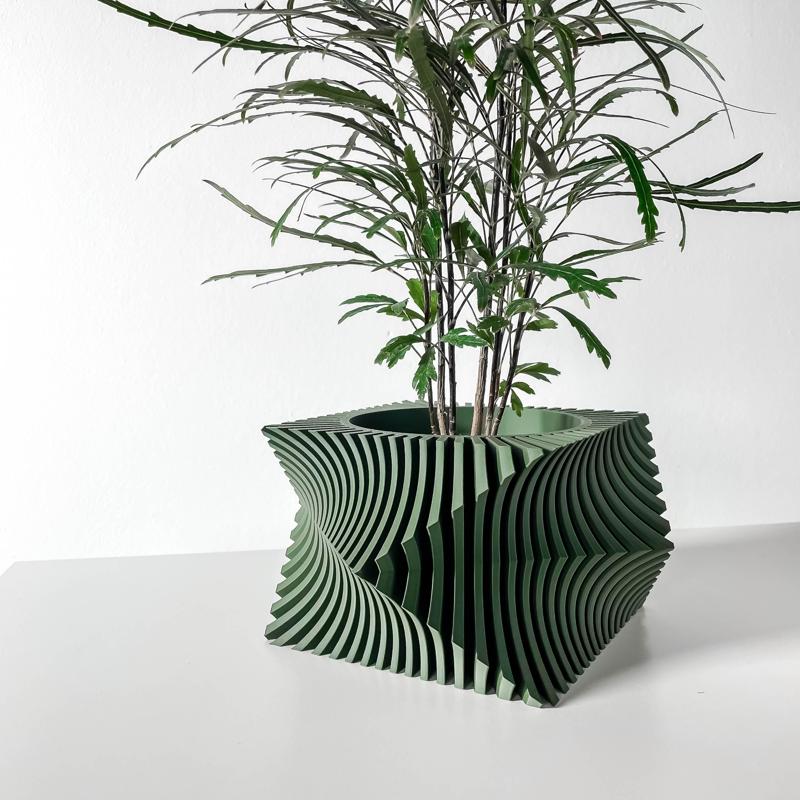 The Anio Wacky Planter Pot with Drainage Tray & Stand: Modern and Unique Home Decor for Plants