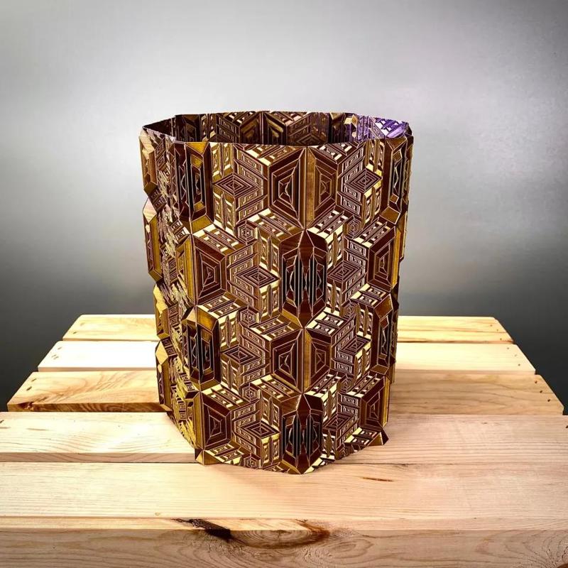 Mosaic Chevron Ripple Vase