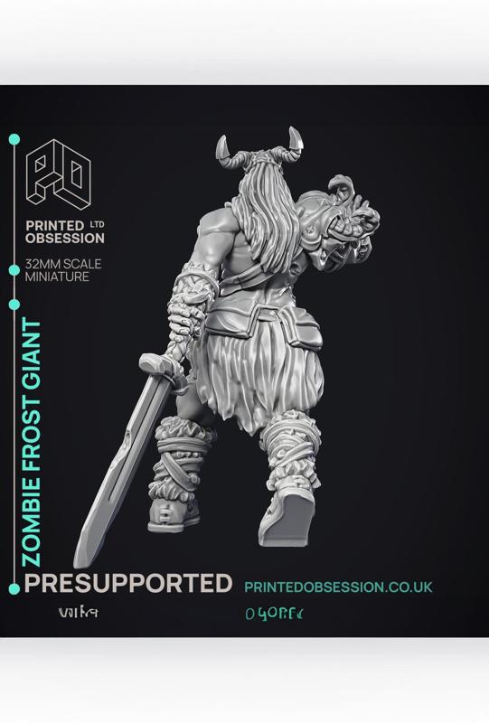 Zombie Frost Giant – Giant – PRESUPPORTED – 32mm Scale