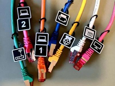 Cable organizer with tags