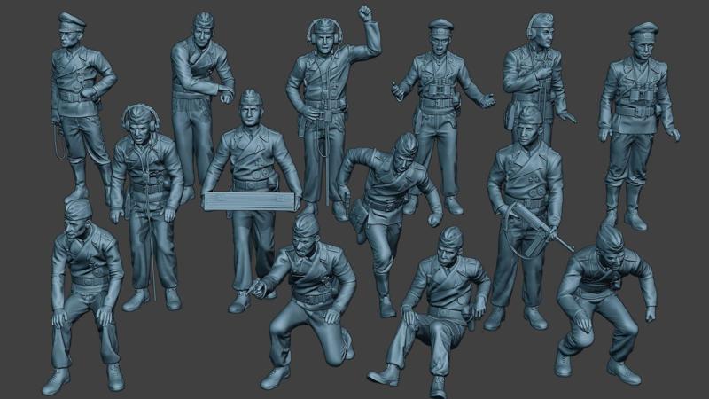 German Tank Crew ww2 GTC1 Pack 1 3D Model Collection