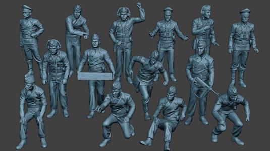 German Tank Crew ww2 GTC1 Pack 1 3D Model Collection