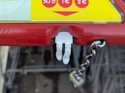 shopping cart chip “Dead man” 1 Euro sized
