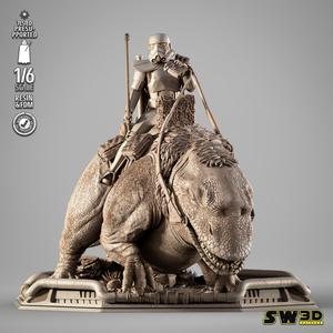 STAR WARS Sand Trooper in Dewback Sculpture